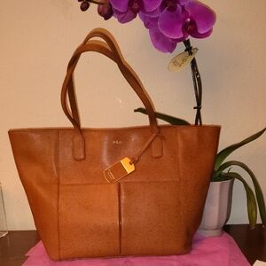 Ralph Lauren Brown Leather Tote